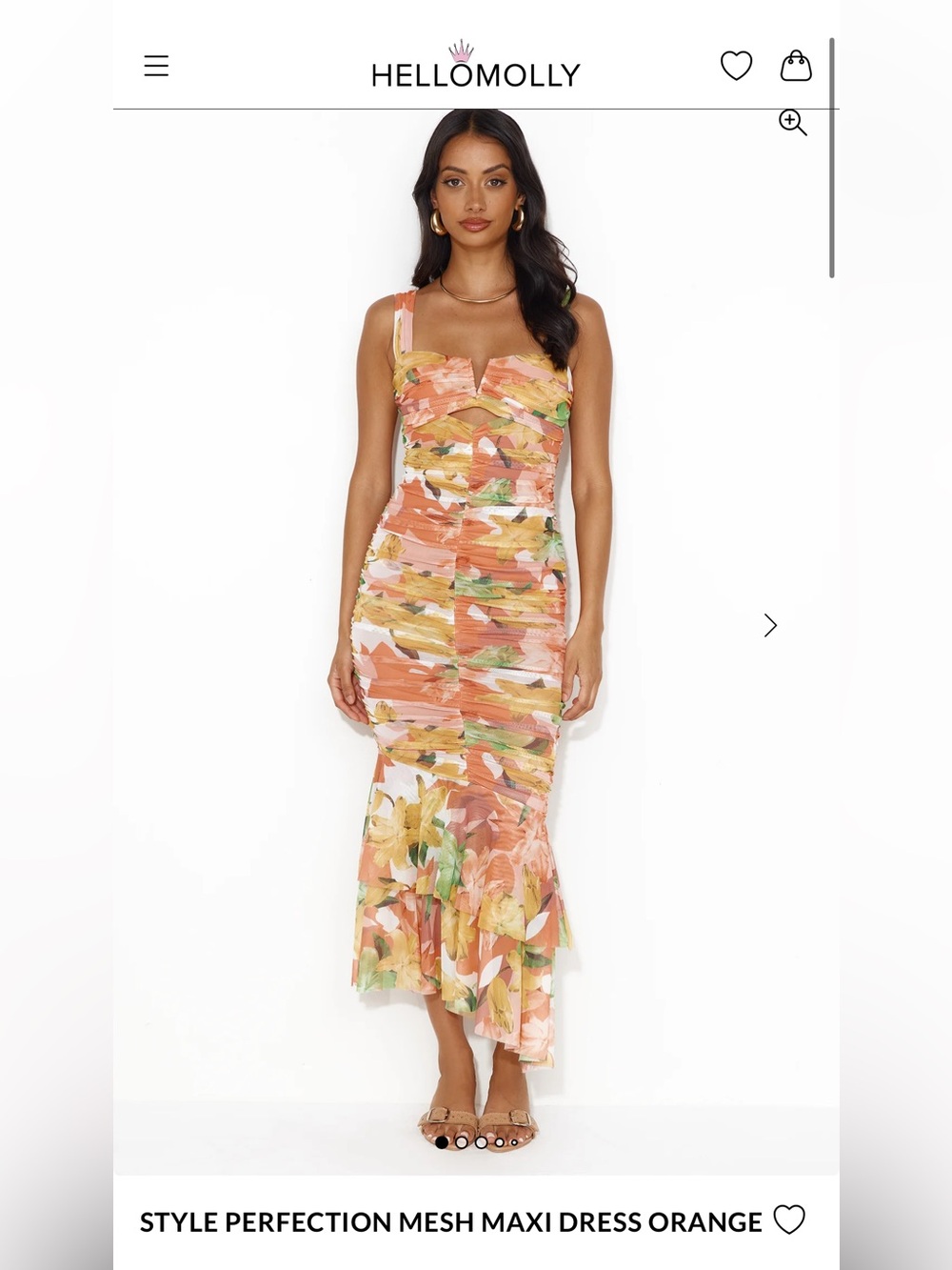 Hello Molly Style Perfection Mesh Maxi Dress Orange